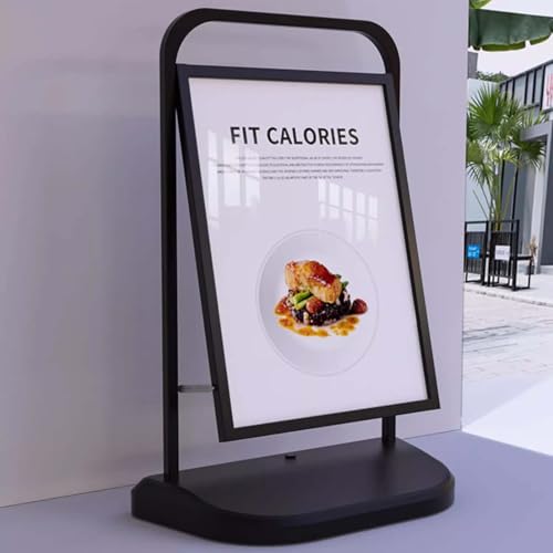 Soporte para carteles al aire libre, soporte de espuma resistente a la intemperie con ruedas para exhibición de aceras, soporte de póster resistente