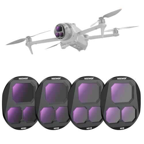 NEEWER 4 Pack ND Filter Set Compatible with DJI Mavic 4 Pro (ND8/ND16/ND32/ND64) Screw On Multicoated Optical Glass Neutral Density Drone Camera Lens Filter with Magnetic Storage Case FL-C44