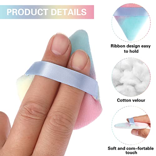 Sibba Makeup Loose Powder Puff 6 Pieces Face Make Up Setting Puffs Triangle Sponge Grip Primer Beauty Blender Concealer Foundation Brow Lift Pads Moisturizer Base Cosmetics Essence Brighten Brush (3 Black 3 Rainbow) #TOP2