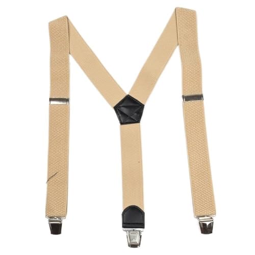 Image of LPLYAA Suspenders For Men Y Back Adjustable 3 Strong Metal Clips Suspenders For Work (Color : Yellow)