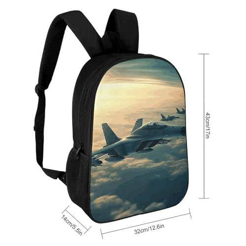 Aircraft Fighter Jets Backpack, Laptop Backpack for Men, 17 Inch Travel Hiking Daypack, Casual Backpack2
