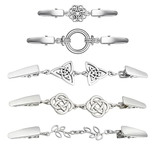 5 Stück Cardigan Clips & Zierclips für Damen | Dekorative Clips für Kleidung, Blusen, Pullover & Jacken | Retro Style Kleider-Clips Set