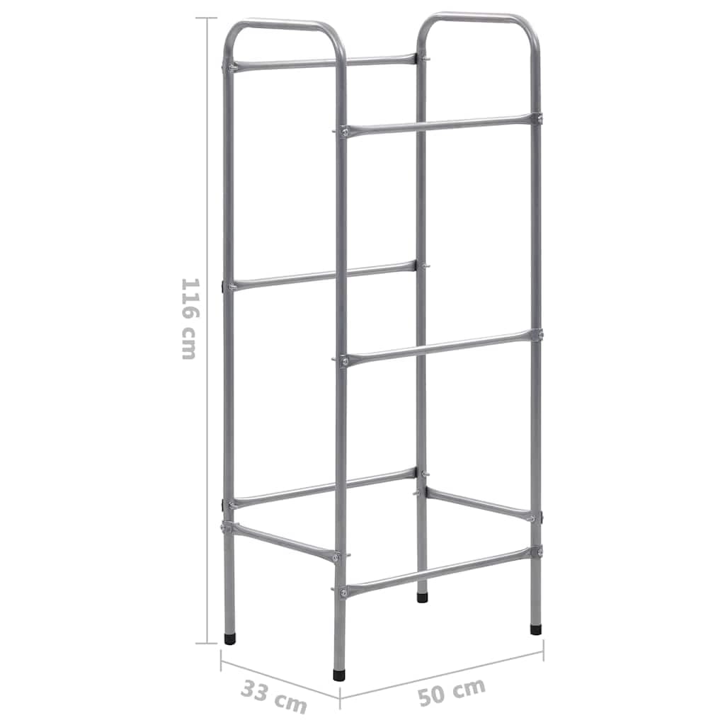 Générique Étagère de Rangement pour 3 caisses Argenté 50x33x116 cm Acier,Entreprise & Industrie,Stockage Industriel,Étagères industrielles,285212
