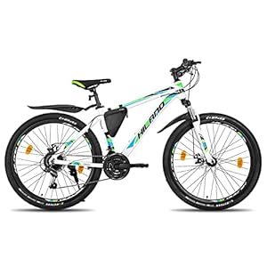 Hiland Mountainbike, 26/27,5 inch met frametas, aluminium frame, schijfrem, spaakwielen, jongeren, fiets, heren, dames…