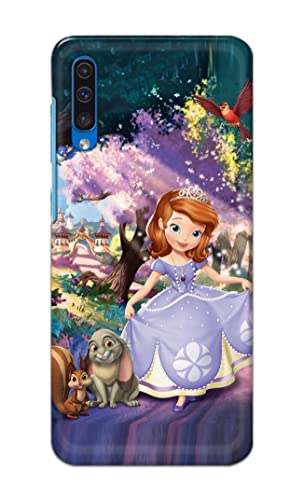 Image of PRINTFIDAA Cartoon Little Girl with Crown and Pet Animals Printed Designer Hard Case for Samsung Galaxy A50 / Samsung A50s Back Cover -(e) RPM1008