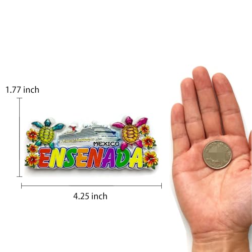 Imán decorativo 3D de resina Ensenada México miniatura 2