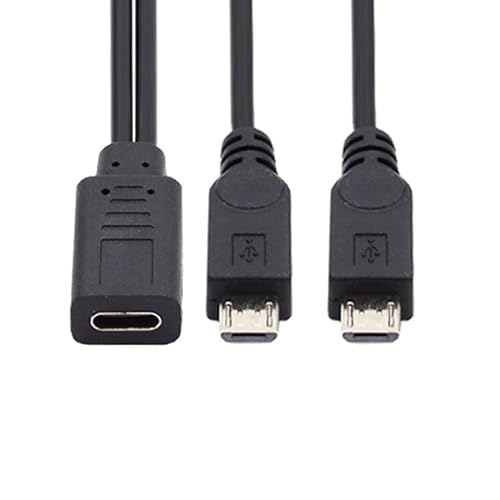 Miniatura 9 de chenyang Cable de carga múltiple USB C Splitter Multi, USB C 1 a 2 Micro USB Cable de extensión de carga soporta carga de dos dispositivos al mismo