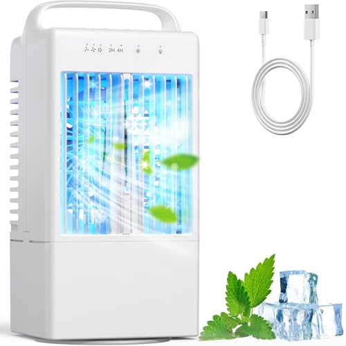 Mini Air Conditioner,Upgraded Portable Small Air Conditioner Personal Air Cooler Mini Evaporative...