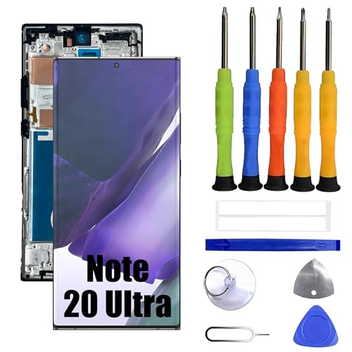 VUXYIT Compatible con Samsung Galaxy Note 20 Ultra SM-N985F, SM-N985F/DS Reemplazo para pantalla táctil, digitalizador y pantalla LCD [con marco][Sin función de huella digital] Con kit de reparación