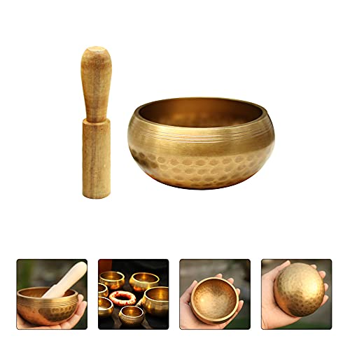 Tibetische Klangschale, RoseFlower Handmade Nepal Chakra klangschalen set mit Klöppel und Kissen, Bronze Räuchergefäß - perfektes zur Yoga Meditation, Entspannung und Achtsamkeit - Image 3