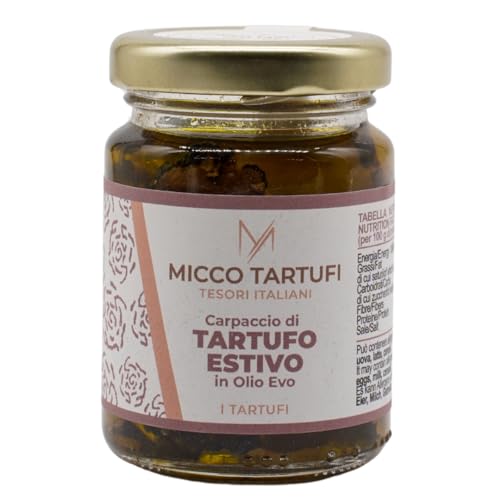 Carpaccio de trufa negra de verano (Tuber Aest. Vitt) – 60 g – Listo para usar – Gourmet – Fabricado en Italia