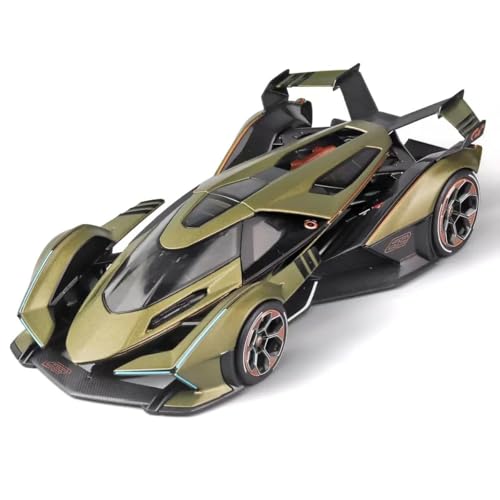 Image of 1:22 Scale Diecast Metal Car Lambo V12 GT Toy Car for Kids with Light Sound Pull Back Openable Door Collection Model Cars