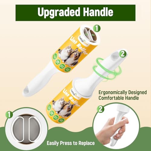 Image of Extra Sticky Lint Roller for Pet Hair, 500 Sheets, 2 Handles