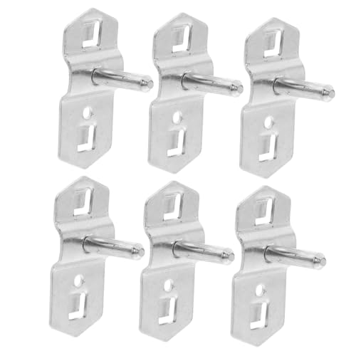 KICHOUSE 6 Pack Heavy Duty Garage Pegboard Hooks Tool Organizer Hangers for Wall Sturdy Hooks for Keys Jewelry Small Tools