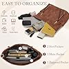 Chase Chic Handtasche Damen, Leder umhängetasche Shopper Hobo Taschen Geldbörse set Gross Schultertasche mit Abnehmbar Schulterriemen 2pcs Braun #2