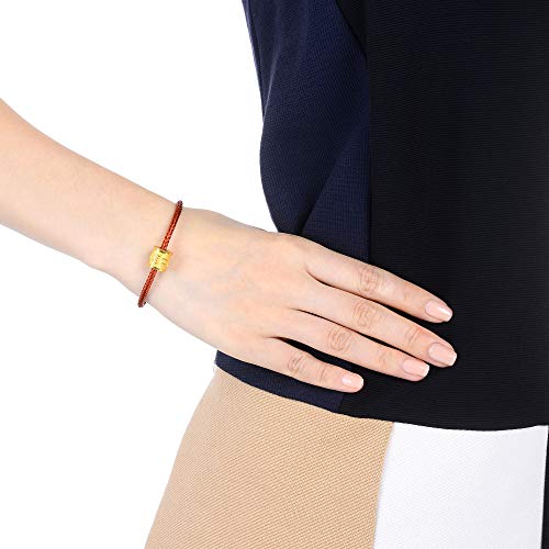 CHOW SANG SANG 999 24K Solid Gold Buddhist Mantra Om Mani Padme Hum Blessing Charm Bracelet for Women 86695C2