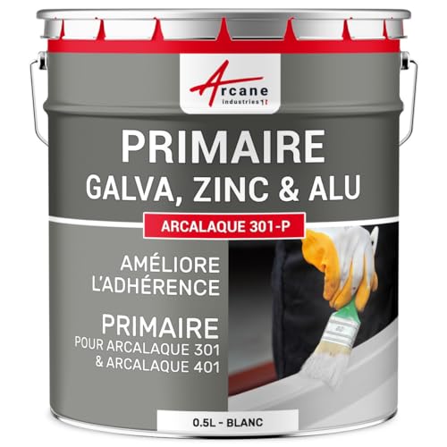 ARCANE INDUSTRIES sous-Couche Primaire Peinture galva et Zinc : Arcalaque 301-P - 0.5 L