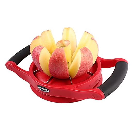 Apple Slicer Corer, [Large Size], Newness Premium Apple Slicer Corer, Cutter, Divider, Wedger, Stainless Steel Apple Slicer with 8 Sharp Serrated Blade, Ergonomic Grip Handle and Plastic Base
