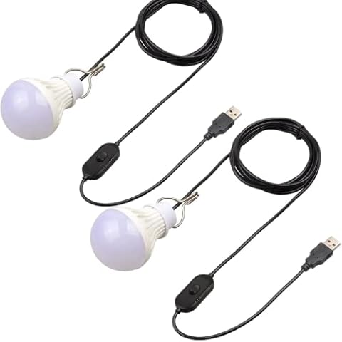 Bombilla LED USB con Interruptor para Camping 2PCS Cover
