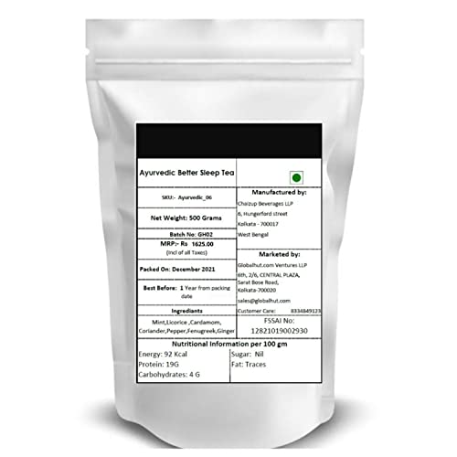 Image of Siyacha Tea Ayurvedic Bed Time Herbal Infusion, 500 Grams, A Beverage For Peaceful Sleep, Stress Relief Caffeine Free Tisane, Loose Leaf Blend, Makes 250 Cups (Approx)