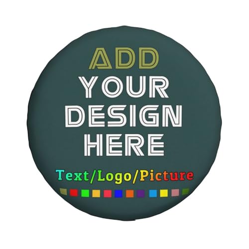 Image of Custom Spare Tire Cover with Picture, Customize Wheel Cover with Logo Personalized Waterproof Dust-Proof Polyester Tire Protectors for Trailer RV SUV All Vehicle, DarkSlateGray