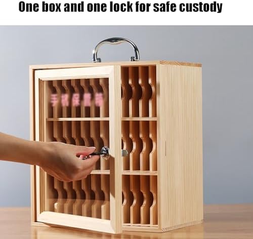 Mobile Phone Security Box with Lock - Portable Safe Deposit Locker with Transparent Door, 24/36/48/60 Bits, Ideal for Home and Office Storage Solutions