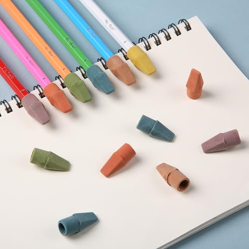Image of Mr. Pen- Pencil Top Erasers, 120 Pack, Folk Festival Colors | Latex-Free & No Smudge Pencil Eraser Tops