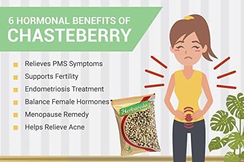 Miniatura 4 de Herbaveda- Semillas de Chasteberry para té 7.05 oz Vitex Agnus-Castus Pimienta de monje Bueno para mujeres