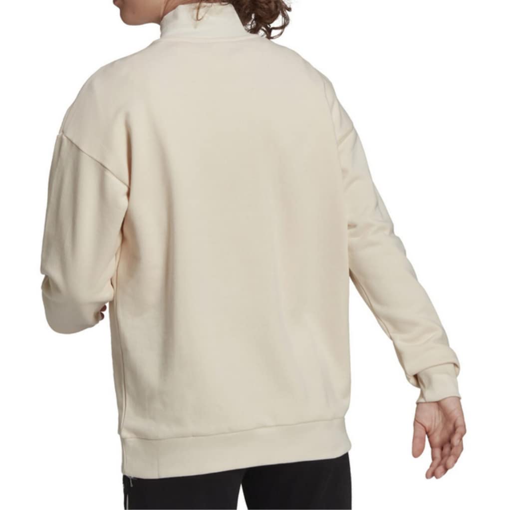 adidas Damska bluza Essentials z pół zamkiem błyskawicznym i zarysowanym logo, opcje kolorów, Wonder White/White, XS