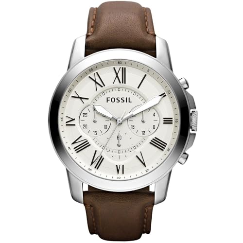 Image of Fossil Grant Chronograph Brown Leather Men's Watch FS4735