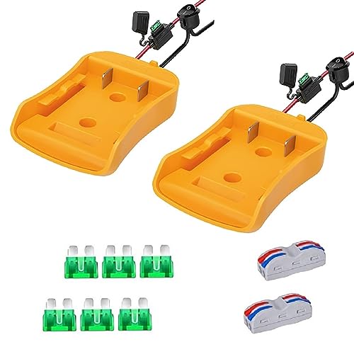 Adaptateur de roue électrique Dewalt 20V sécurisé par fil 14 AWG et fusibles interchangeables