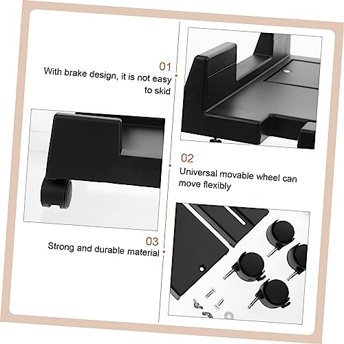 Soporte para torre de computadora HOMSFOU, soporte móvil para CPU con ruedas, carrito para torre de escritorio miniatura 4