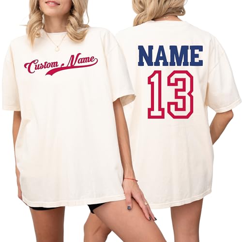 Camisa tipo jersey personalizada unisex con nombre de equipo – Ultra suave, camiseta deportiva con nombre de equipo de béisbol; ideal para familias a juego, día de juego y regalos miniatura 1