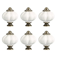 Fangming-Poignées En Céramique (Beige) Boutons De Porte Boutons En Céramique Citrouille Pour Meubles Moto Fixation Rouge - Bricolage