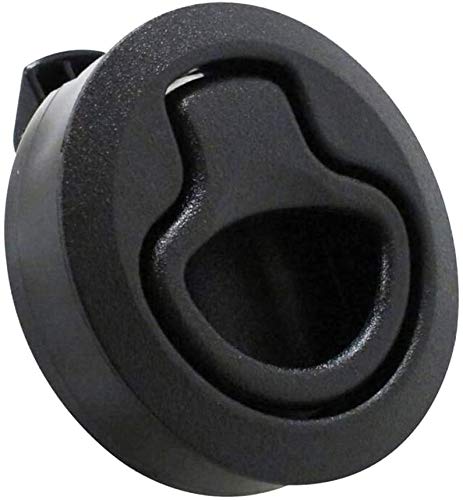 2 Inch 50mm Flush Pull Slam Latch Round for Rv Boat for Marine Deck Hatch Door Cabinet Hardware, Plastic, Black