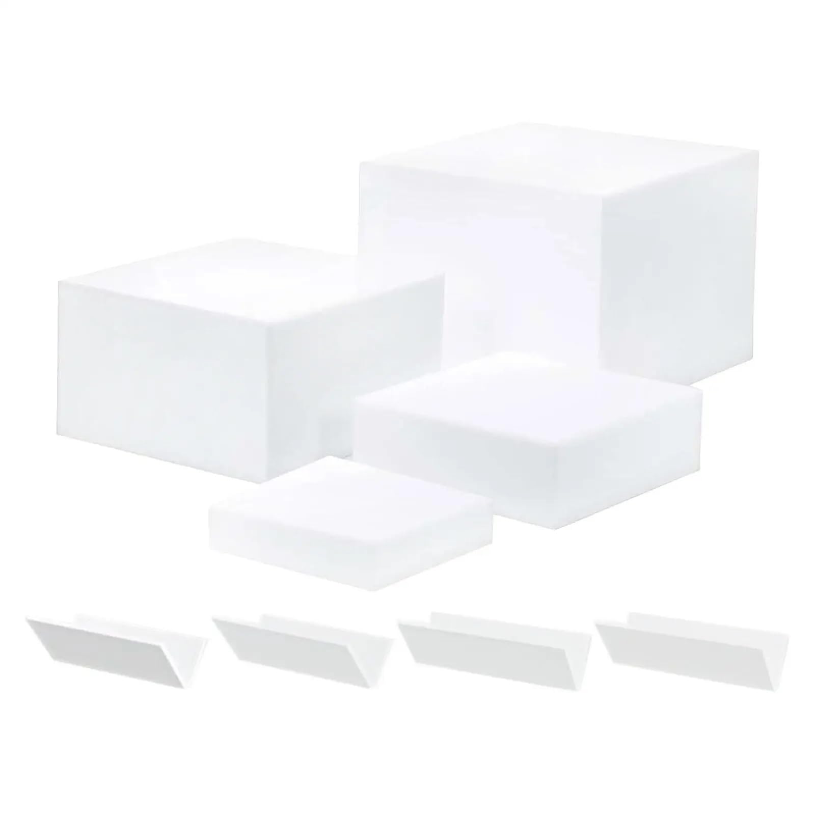 FonHNDG Buffet Riser 4pcs Buffet Riser Display 5 Sided White Cube Catering Cake Stands for Food Dessert