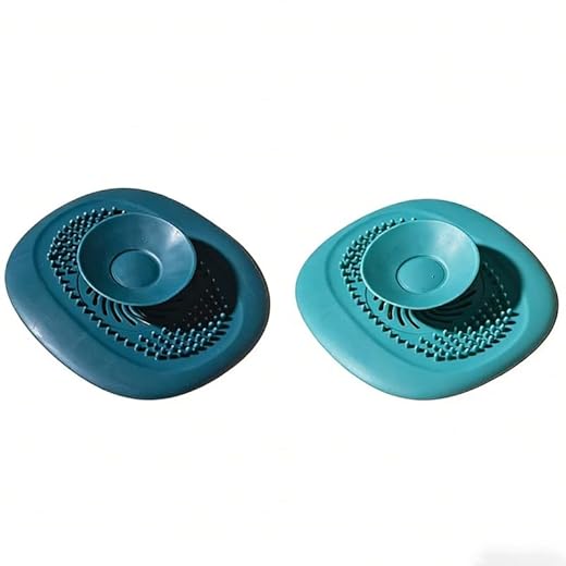 2 Pieces 2 in 1 Shower Silicone Floor Drain Cover, Kitchen Sink Strainer for Bathroom Bathtub Kitchen