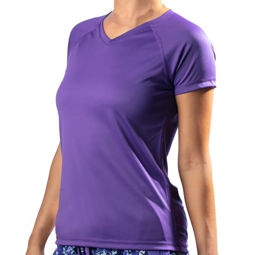 Kanu Surf Women's Solid Upf 50+ Swim Tee, Grape, Medium