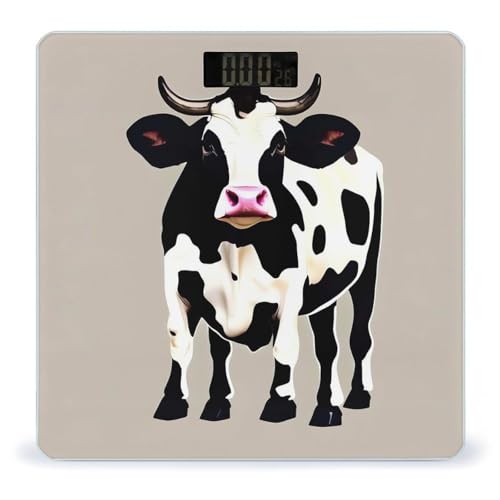 Báscula digital de baño Cow Black Spot de vidrio templado miniatura 1