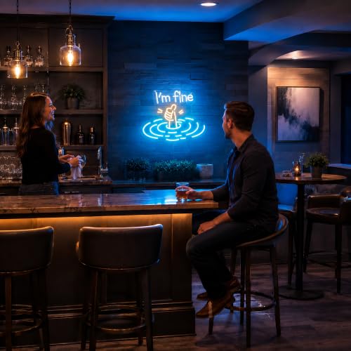 Image of I'm Fine Neon Sign for Wall Decor Dimmable Led Neon Lights Signs