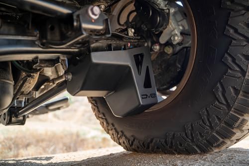 Image of DV8 Rear Shock & Link Skid Plates for 24-26 Toyota Tacoma | Protects Lower Shock Mount & Link | Built-in Drain Holes | Single Piece Design | Fully Bolt-On Installation | Black Powder Coat | 4mm Steel