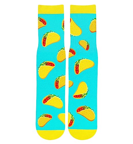 Benefeet Sox Mens Funny Novelty Crazy Crew Tube Socks Unisex 3D Taco Print Dress Socks Boys Fun Cute Food-Themed Sock Patterned Design Calf Sock