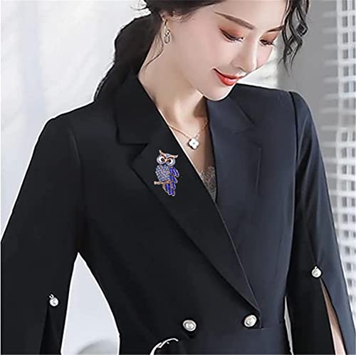 Image of Crystal Owl Brooches For Women Cute Big Blue Eye Owl Bird Brooch Pin Rhinestone Animal Brooch Pins Fashion Jewelry Accessories for Women Men Gift