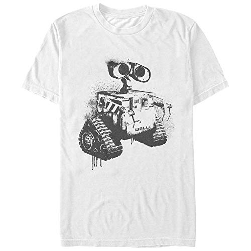 Men s Wall-E Spray Paint Art T-Shirt - White - Medium
