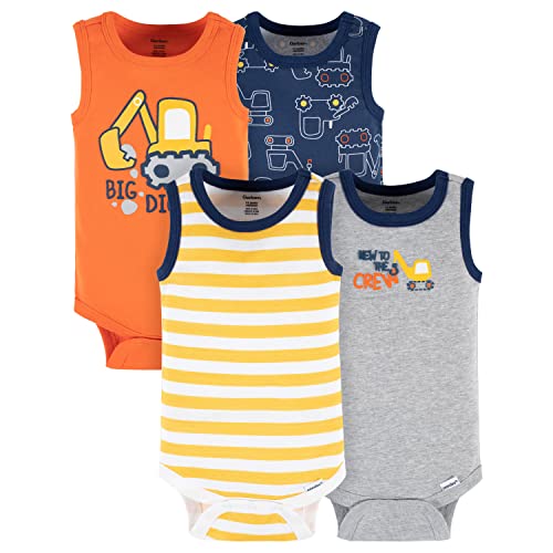 Image of Gerber Baby Boys Multi-Pack Sleeveless Onesies Bodysuit