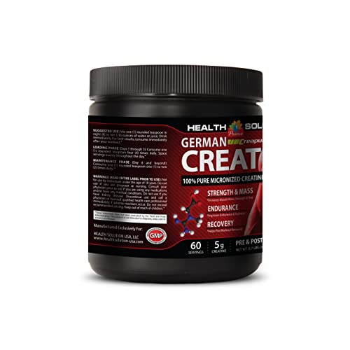Pre Workout Natural Caffeine Free - German Creatine - Dietary Supplement, German Creatine, Creatine For Muscle Gain, Creatine Monohydrate Powder Unflavored, Muscle Booster 1 Can 300 Grams 60 Servings #TOP2