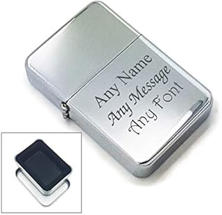 Personalised Engraved Lighter, Metal Tin Gift Box, Personalise with Any Message