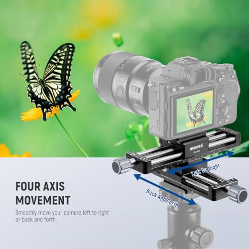 Image of NEEWER Macro Rail Slider, 4 Axis 360 Rotating Aluminum Alloy Focusing Rail with Arca Type Quick Release Plate 1 /4 inch Screw for Camera Camcorder Tripod Heads Macro Photography Closeups Filming, GM-MP3