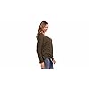 IWOLLENCE-Womens-Waffle-Knit-Tunic-Blouse-Tie-Knot-Henley-Tops-Loose-Fitting-Bat-Wing-Plain-Shirts IWOLLENCE Womens Loose Henley Blouse Bat Wing Long Sleeve Button Down T Shirts Tie Front Knot Tops Wine Red Large