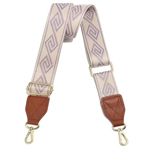 Image of Purse Strap,1.5 inch Leather End Shoulder Strap Adjustable Replacement,Retro Multi-Pattern Crossbody Bag Straps